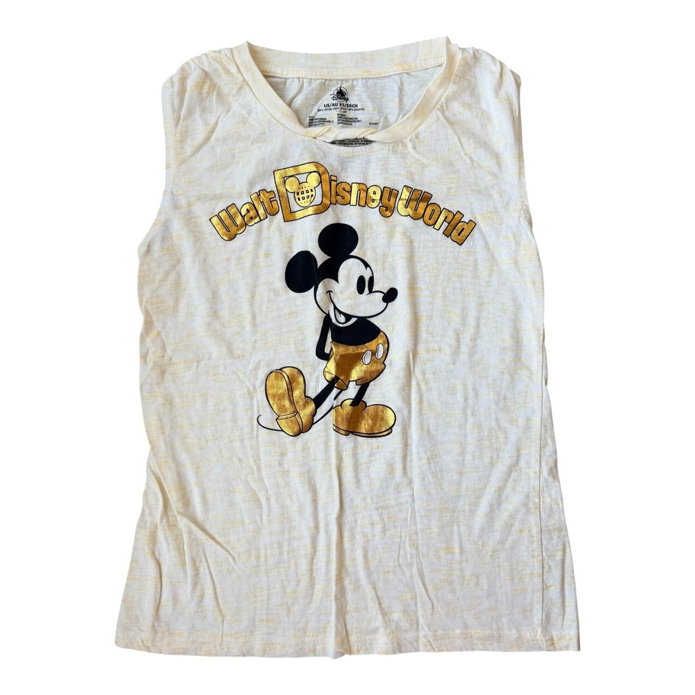 Walt Disney World Parks‎ Mickey Gold Foil Tank Women's XS Keyhole Summer